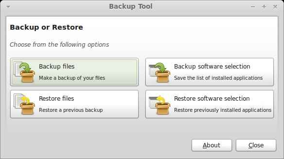 Linux Mint 10 Backup Tool